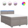 vidaXL Boxspringbett mit Matratze Taupe 140x190 cm Stoff