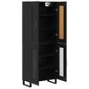 vidaXL Highboard Schwarz Eichen-Optik 69,5 x 34 x 180 cm Holzwerkstoff