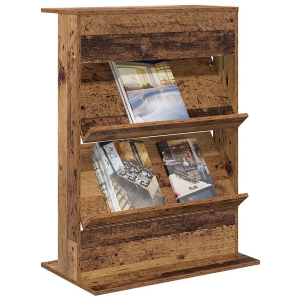 vidaXL Magazinregal mit Regal Altholz 70 x 41 x 96 cm Holzwerkstoff