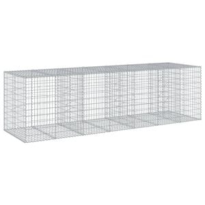 vidaXL Gabione mit Deckel 350x100x100 cm Verzinktes Eisen