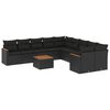 vidaXL Patio Sofa Set 10-Sitzer Black