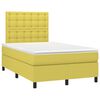 vidaXL Boxspringbett mit Matratze & LED Gr&uuml;n 120x200 cm Stoff