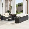 vidaXL Garten-Sofa-Set 10 pcs Schwarz Poly-Rattan
