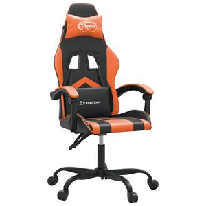 vidaXL Gaming-Stuhl Drehbar Schwarz und Orange Kunstleder