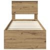 vidaXL Bettrahmen Kunsthandwerk Eiche 75 x 190 cm Massives Kiefernholz