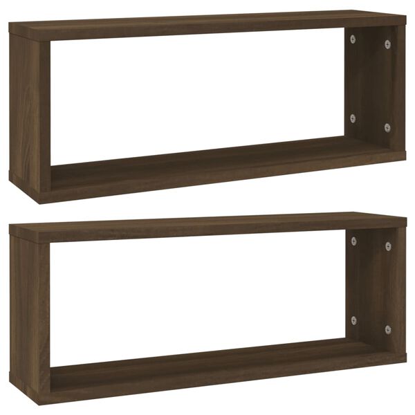 vidaXL W&uuml;rfelregale 2 Stk. Braun Eichen-Optik 60x15x23cm Holzwerkstoff