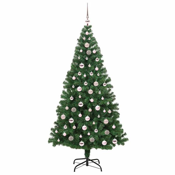 vidaXL K&uuml;nstlicher Weihnachtsbaum mit 300 LEDs mit St&auml;nder Gr&uuml;n 210 cm