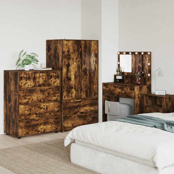 vidaXL Stauraumschr&auml;nke 2 pcs Ger&auml;ucherte Eiche 80 x 48 x 105 cm