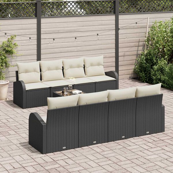 vidaXL Gartensofa-set Schwarz 55 x 55 x 37 cm Poly-Rattan