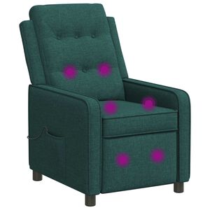 vidaXL Massagesessel mit Liegefunktion Dunkelgr&uuml;n 65 x 93 x 102 cm