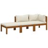 vidaXL 3-tlg. Garten-Lounge-Set mit Creme Kissen Massivholz Akazie