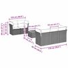 vidaXL 6-tlg. Garten-Sofagarnitur mit Kissen Schwarz Poly Rattan