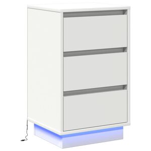 vidaXL Nachttisch mit Schubladen Wei&szlig; 39 x 34,5 x 65 cm Holzwerkstoff