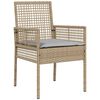 vidaXL Garten Essgruppe 9 pcs Beige Poly-Rattan