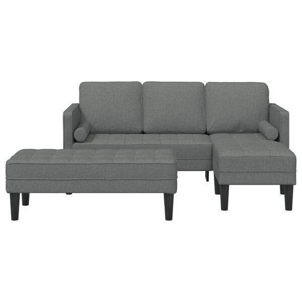 vidaXL Sofa Set mit Kissen 2 pcs Dunkelgrau Polyester