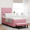 vidaXL Boxspringbett mit Matratze mit Kopfteil Rosa 90 x 200 cm Samt