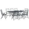vidaXL Garten Essgruppe 9 Stk. Anthrazit Mesh und Stahl