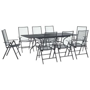 vidaXL Garten Essgruppe 9 Stk. Anthrazit Mesh und Stahl