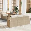 vidaXL Garten-Sofa-Set mit Speicher 6 pcs Beige Poly Rattan