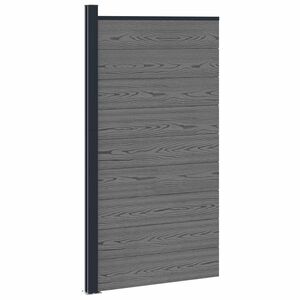 vidaXL Zaunelement 95 x 186 cm WPC und Aluminium Grau