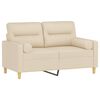 vidaXL 2-Sitzer-Sofa mit Zierkissen Creme 120 cm Stoff