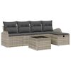 vidaXL Garten-Sofa-Set mit Kissen 6 pcs Hellgrau Poly Rattan