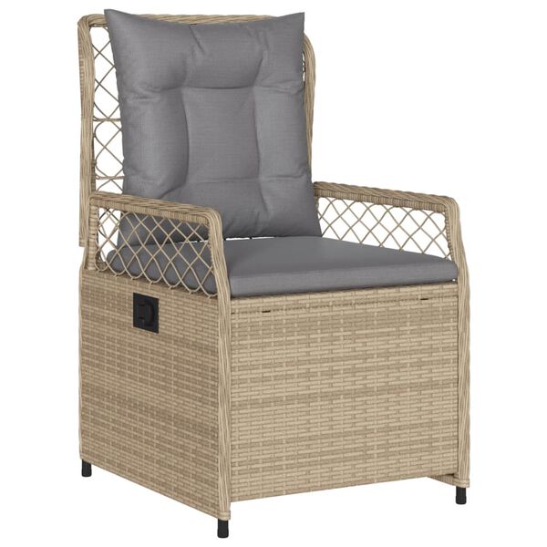 vidaXL 9-tlg. Garten-Essgruppe mit Kissen Beige Poly Rattan