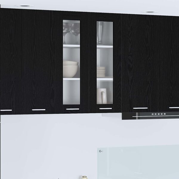 vidaXL H&auml;ngeschrank Schwarz Eichen-Optik 60 x 31 x 80 cm Holzwerkstoff