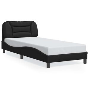 vidaXL Bettgestell ohne Matratze "Hvar" Schwarz 80x200 cm Kunstleder