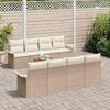 vidaXL Gartensofa-set mit Speicher 9 pcs Beige und Creme Poly-Rattan