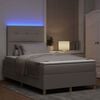 vidaXL LED Boxspringbett mit Matratze Taupe 120 x 200 cm Stoff