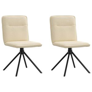 vidaXL Esszimmerst&uuml;hle 2 Stk. Creme Stoff