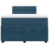 vidaXL Boxspringbett mit Matratze Blau 120x190 cm Samt