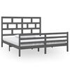 vidaXL Massivholzbett Grau 180x200 cm