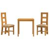 vidaXL Essgruppe 3 stk. Beige Massivholz Eiche