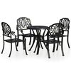 vidaXL 5-tlg. Bistro-Set Aluminiumguss Schwarz