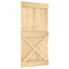 vidaXL Schiebet&uuml;r NARVIK Nat&uuml;rlich und Schwarz 100 x 210 cm (213,5 cm)