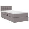 vidaXL Bett mit Stauraum und LED mit Matratze Taupe 90 x 190 cm Stoff