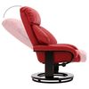 vidaXL TV-Sessel mit Fu&szlig;hocker Rot Kunstleder