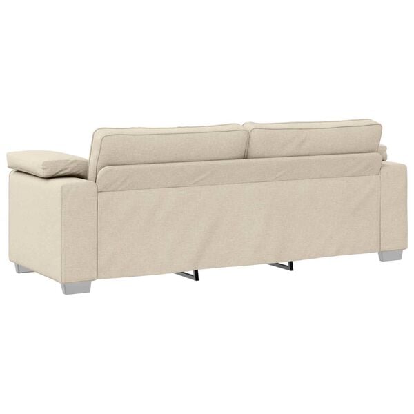 vidaXL Sofa Beige 219 x 77 x 82 cm Leinenmischgewebe