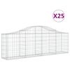 vidaXL Gabionen mit Hochbogen 25 Stk. 200x30x60/80 cm Verzinktes Eisen