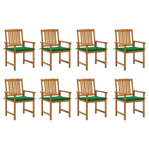 vidaXL Gartenst&uuml;hle mit Kissen 8 Stk. Massivholz Akazie