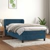 vidaXL Boxspringbett mit Matratze Dunkelblau 90x190 cm Samt