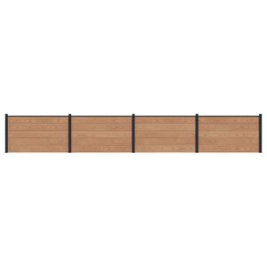 vidaXL Zaunelement 4 pcs WPC und Aluminium Braun