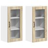 vidaXL Wandglas-Schrank LUCCA 2 Stk. Sonoma-Eiche Holzwerkstoff