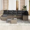 vidaXL Gartensofa-set mit Kissen 8 pcs Grau Poly-Rattan