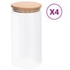 vidaXL Vorratsgl&auml;ser mit Bambusdeckel 4 Stk. 1200 ml