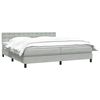 vidaXL Boxspringbett mit Matratze Hellgrau 180x210 cm Samt