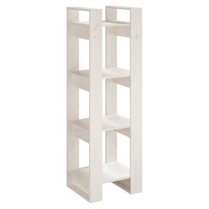 vidaXL B&uuml;cherregal/Raumteiler Wei&szlig; 41x35x125 cm Massivholz Kiefer