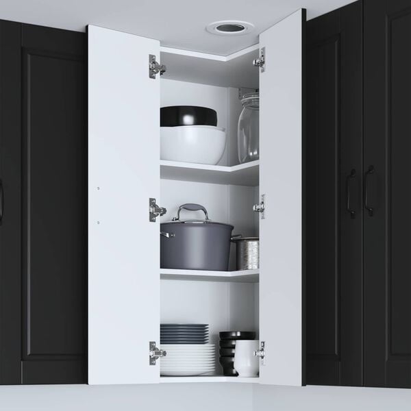 vidaXL K&uuml;chenschrank mit Regal Schwarz 57 x 57 x 100 cm Holzwerkstoff